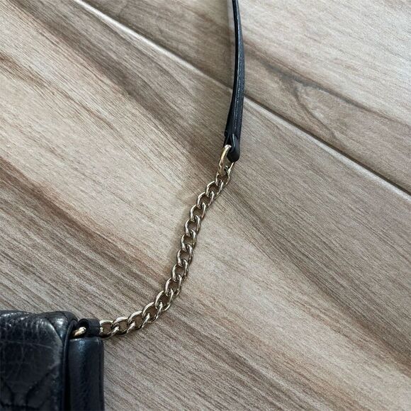 Kate Spade Black Vintage Quilted Leather Crossbody Bag Gold Chain Strap - Picture 5 of 7